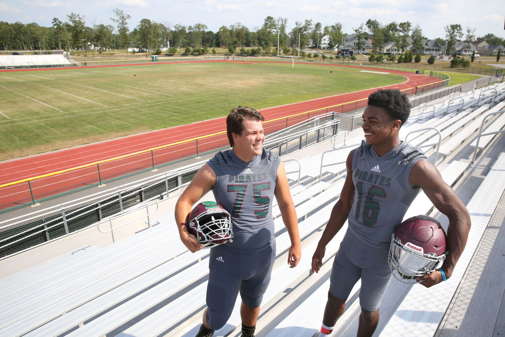 HS football cover shoot